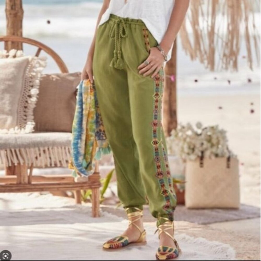 Sundance Buena Vista Embroidered Jogger Green Size S